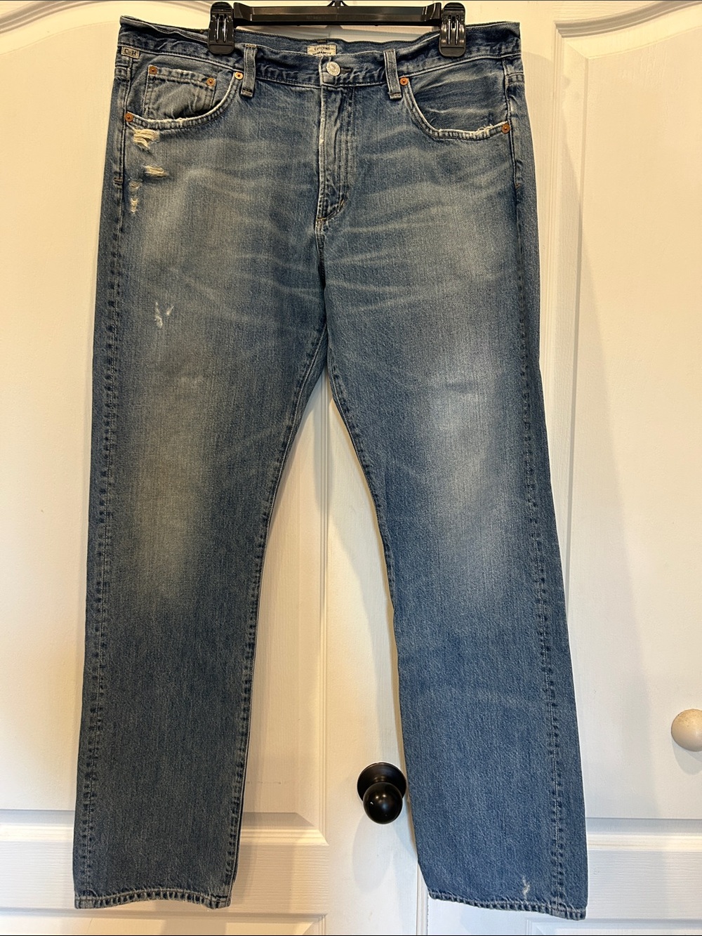 Citizens Of Humanity Faded Blue Straight Jeans Style is Gage, Size 36x32
